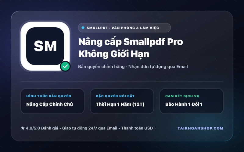 Nâng cấp Smallpdf Pro Không Giới Hạn