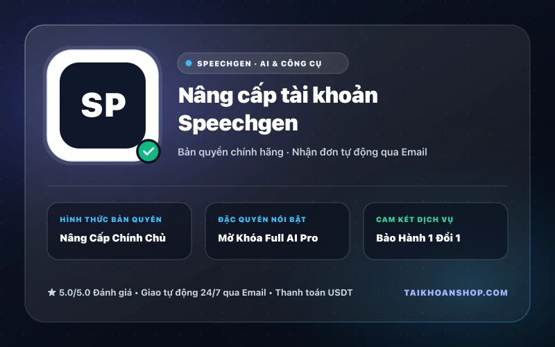 Nâng cấp tài khoản Speechgen