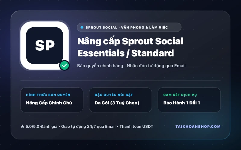 Nâng cấp Sprout Social Essentials / Standard
