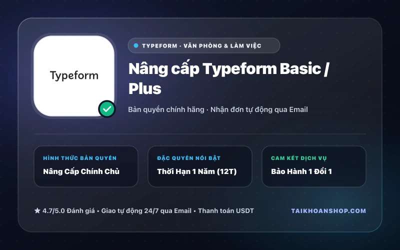 Nâng cấp Typeform Basic / Plus