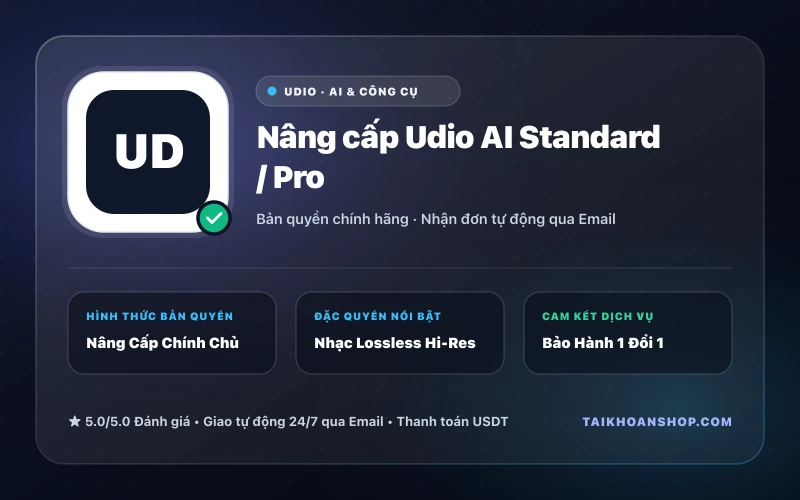 Nâng cấp Udio AI Standard / Pro