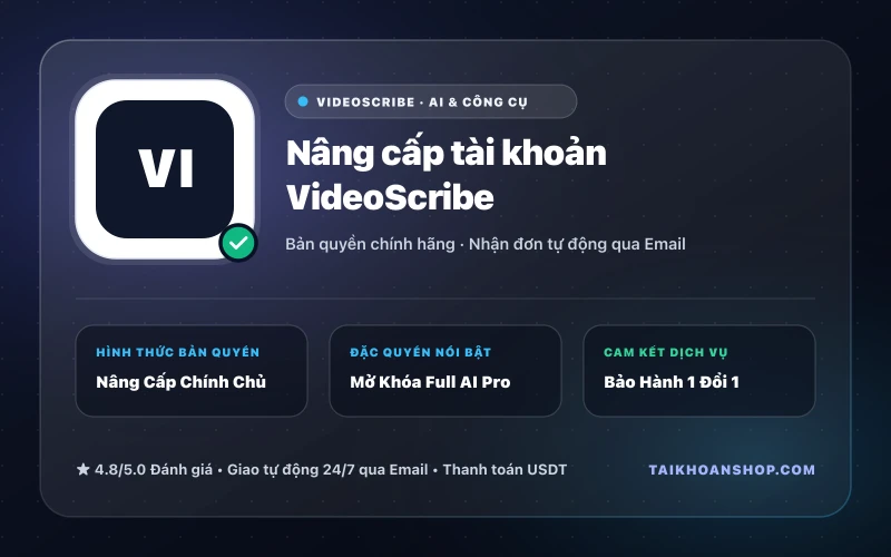 Nâng cấp tài khoản VideoScribe