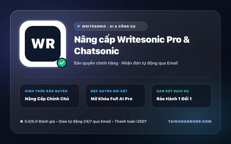 Nâng cấp Writesonic Pro & Chatsonic