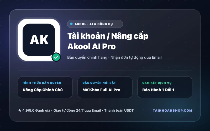 Tài khoản / Nâng cấp Akool AI Pro