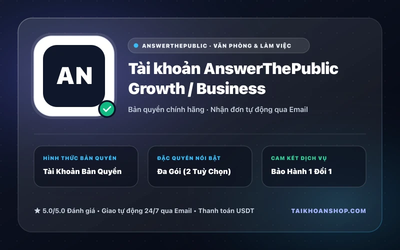 Tài khoản AnswerThePublic Growth / Business