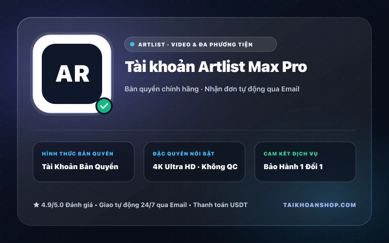 Tài khoản Artlist Max Pro