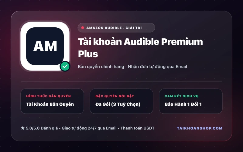 Tài khoản Audible Premium Plus