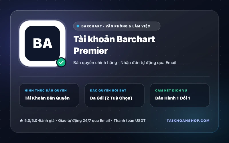 Tài khoản Barchart Premier
