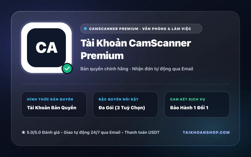 Tài Khoản CamScanner Premium