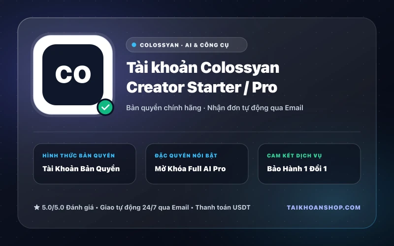 Tài khoản Colossyan Creator Starter / Pro