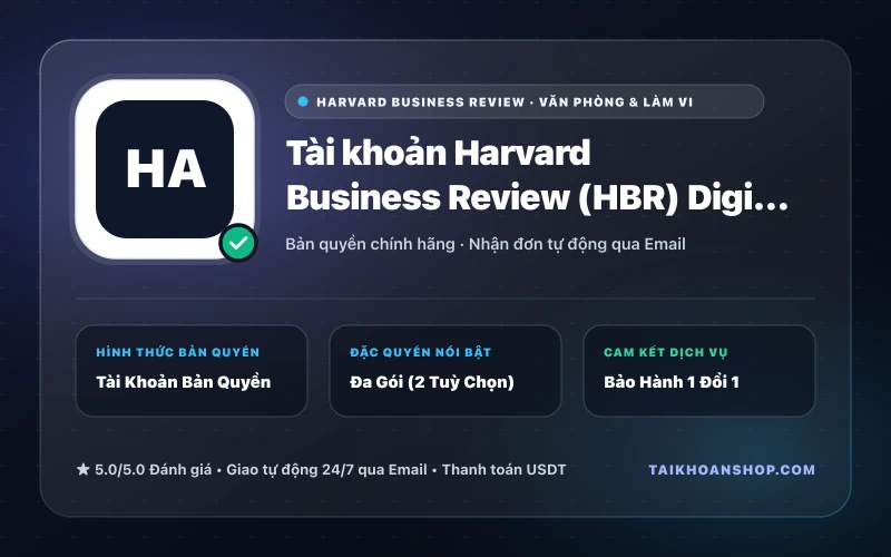 Tài khoản Harvard Business Review (HBR) Digital / Unlimited