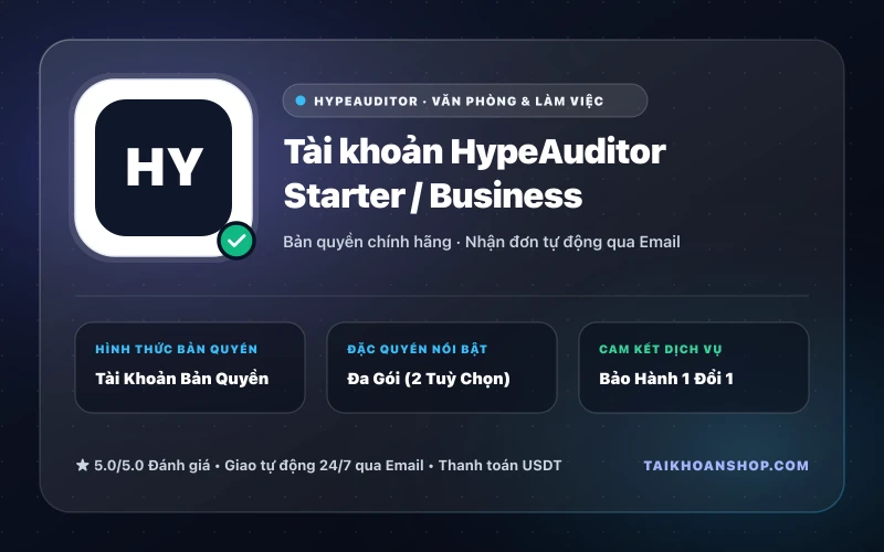 Tài khoản HypeAuditor Starter / Business