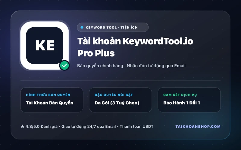 Tài khoản KeywordTool.io Pro Plus
