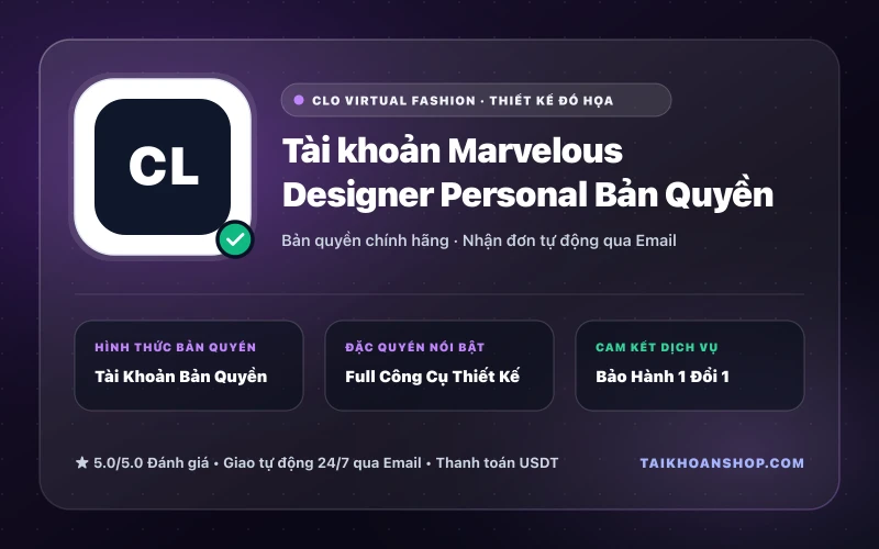 Tài khoản Marvelous Designer Personal Bản Quyền