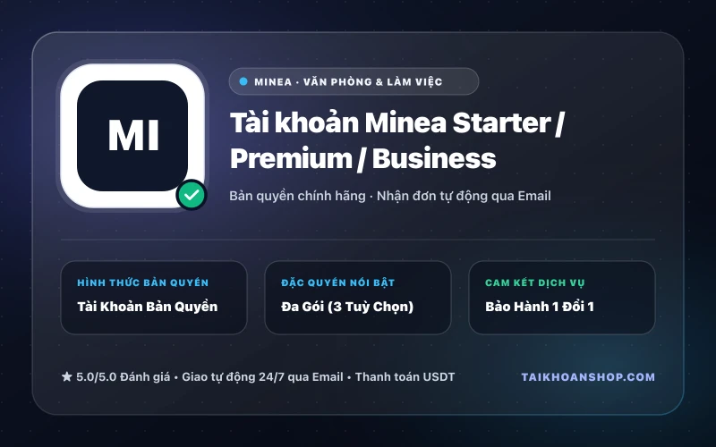 Tài khoản Minea Starter / Premium / Business