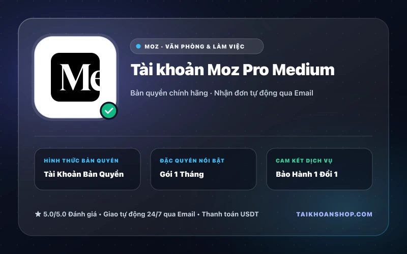 Tài khoản Moz Pro Medium