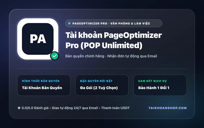 Tài khoản PageOptimizer Pro (POP Unlimited)
