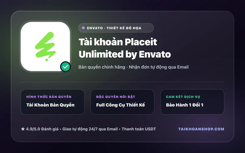 Tài khoản Placeit Unlimited by Envato