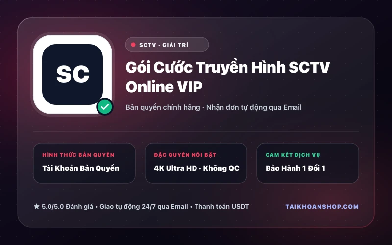 Gói Cước Truyền Hình SCTV Online VIP