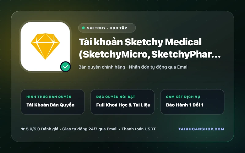 Tài khoản Sketchy Medical (SketchyMicro, SketchyPharm & Path)