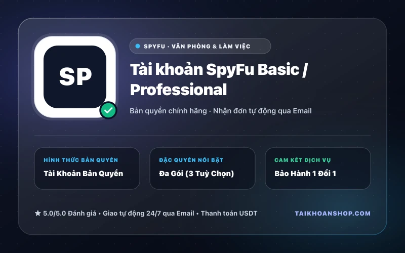 Tài khoản SpyFu Basic / Professional