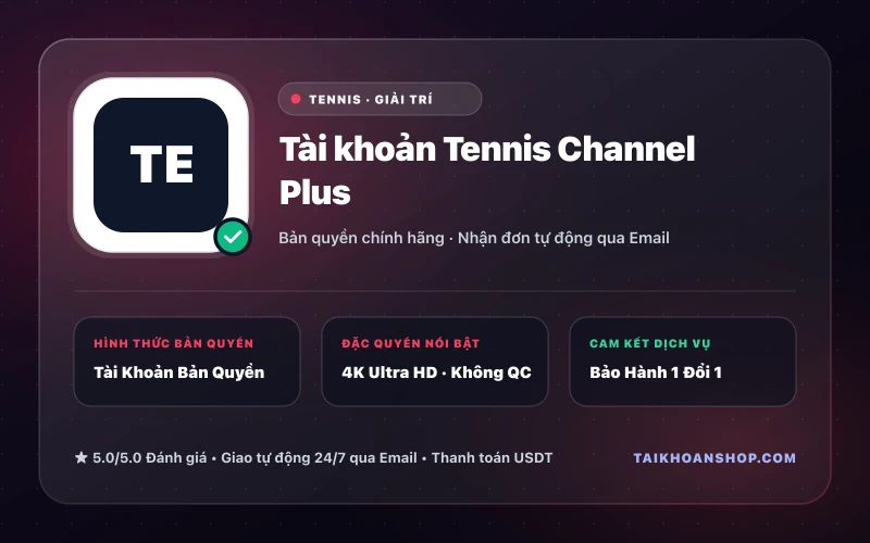 Tài khoản Tennis Channel Plus
