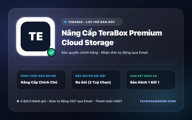 Nâng Cấp TeraBox Premium Cloud Storage