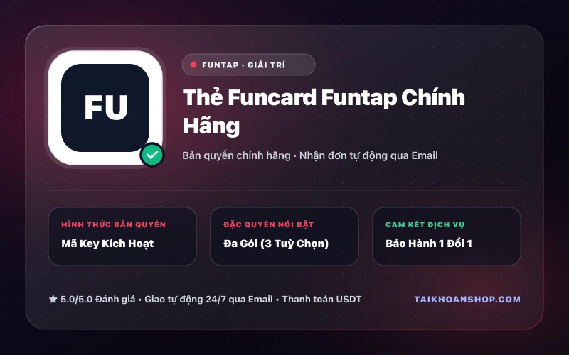 Thẻ Funcard Funtap Chính Hãng