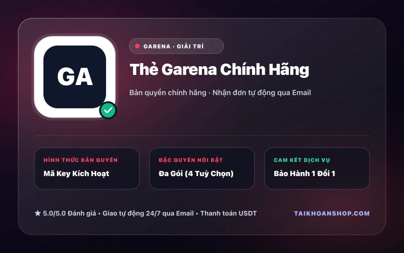 Thẻ Garena Chính Hãng