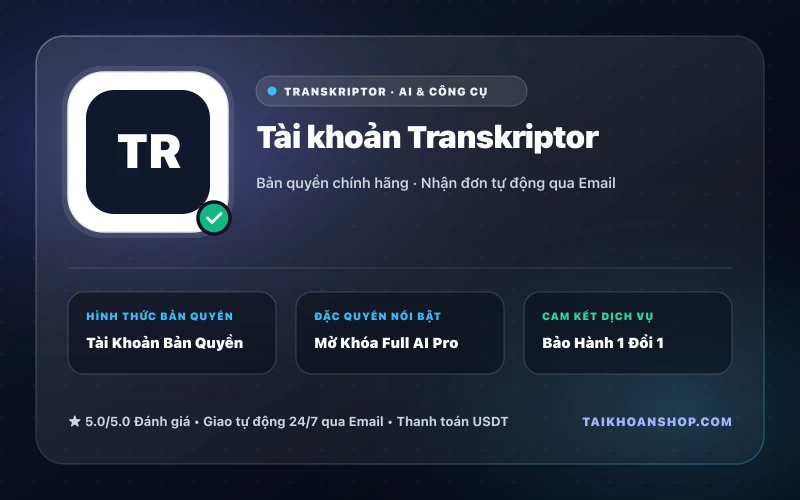 Tài khoản Transkriptor